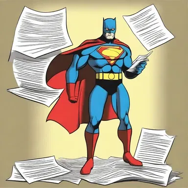 The superhero scanned the paper trail left by the villain to gather clues and catch the perpetrator.