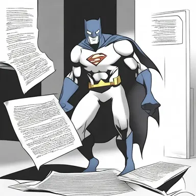 The superhero scanned the paper trail left by the villain to gather clues and catch the perpetrator.