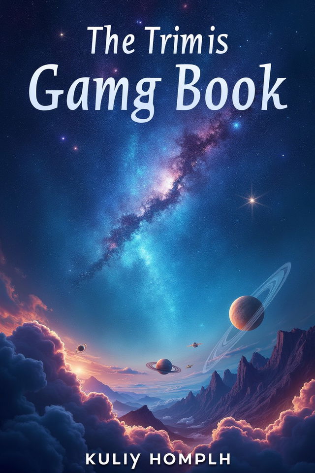 A stunning book cover showcasing a vibrant galaxy filled with swirling colors and cosmic elements