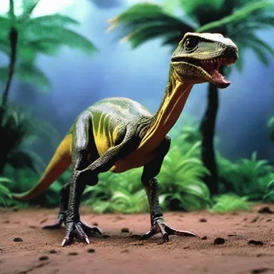 In the movie 'Jurassic Park', a compsognathus is shown as one of the smaller dinosaurs.