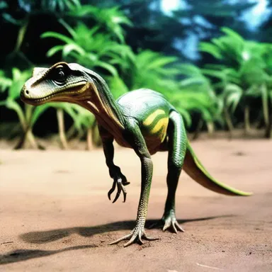 In the movie 'Jurassic Park', a compsognathus is shown as one of the smaller dinosaurs.