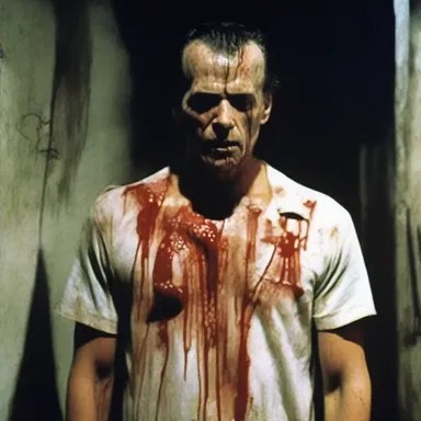 The brutalisation of the main character in the horror movie turned him into a sadistic killer.