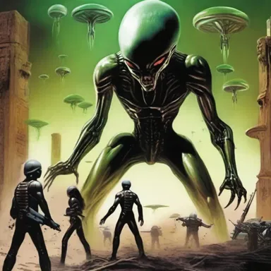 In the science fiction novel, the main character faces brutalisation at the hands of alien invaders.