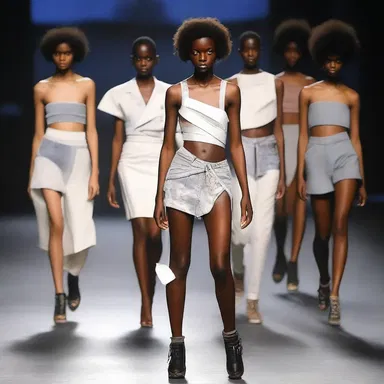 The designer showcased a collection representing the rebellious spirit of youth, using brutalisation as a central theme.