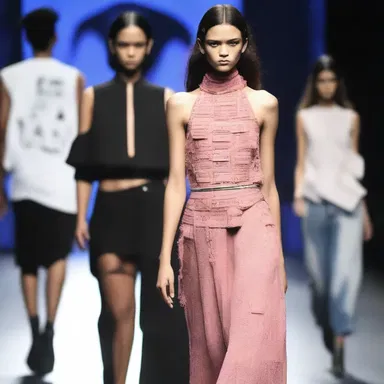 The designer showcased a collection representing the rebellious spirit of youth, using brutalisation as a central theme.