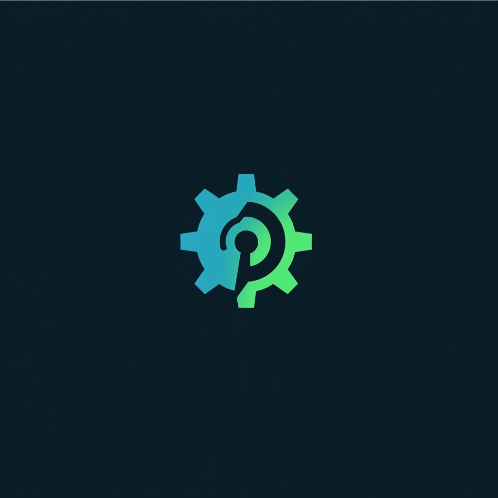 A minimalist logo design for 'Tnr Garage', an automotive garage featuring a unique gear symbol that represents precision and reliability
