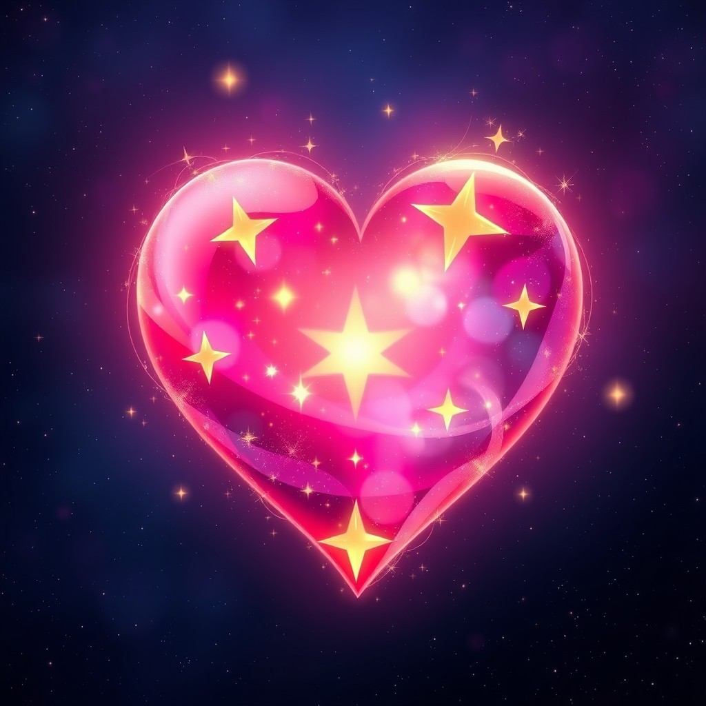A beautiful and whimsical heart-shaped star seamlessly blending the elements of a heart and a star