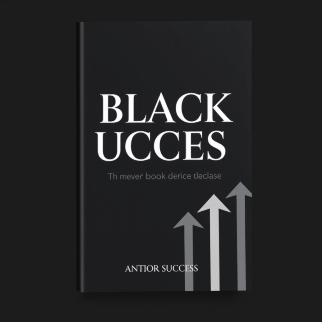A professional book cover design focused on black success, showcasing elegant graphics that represent themes of achievement and empowerment