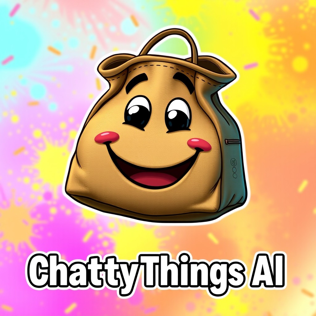 A realistic and detailed profile image of a cheerful, anthropomorphic bag with a big smile, exuding a friendly and inviting vibe
