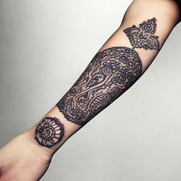 A high-quality digital art image displaying an intricate Mehndi design on the back of a hand