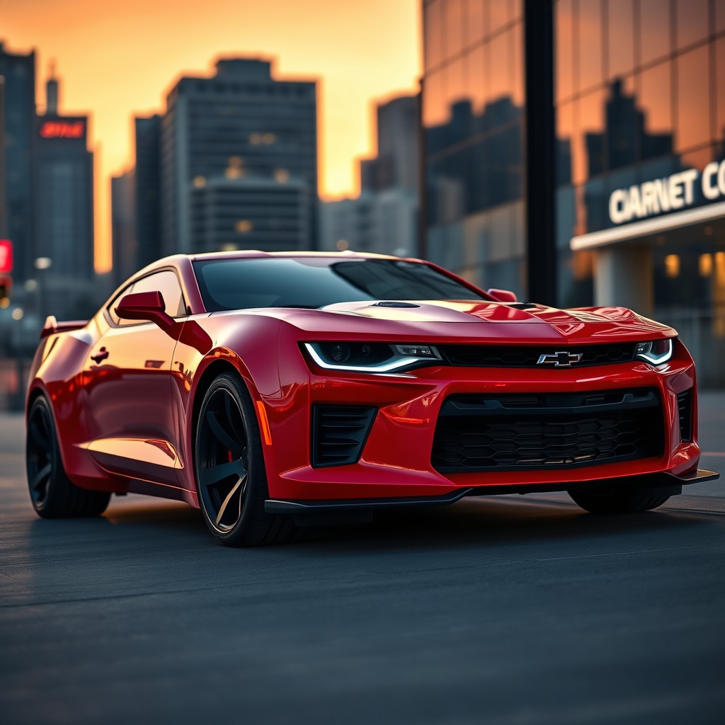 A stunning 2026 Chevrolet Camaro SS parked in a sleek urban environment
