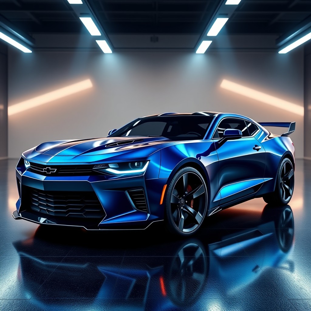 A futuristic concept design of the 2026 Chevrolet Camaro SS, showcasing an innovative and striking body style