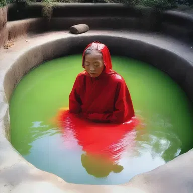 The water-soluble dye was used in the ritual bath to cleanse the soul.