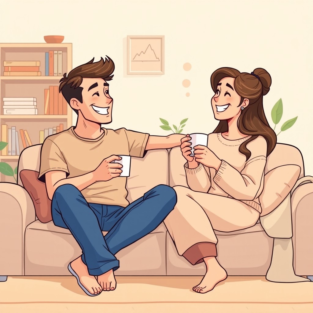 A comic in a bright, modern animation style, focusing on humor and positivity