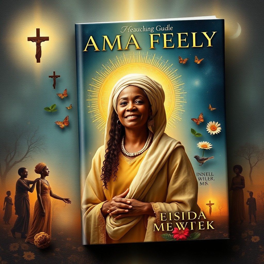 A touching book cover design for a heartfelt guide aimed at Christian women descended from enslaved Africans