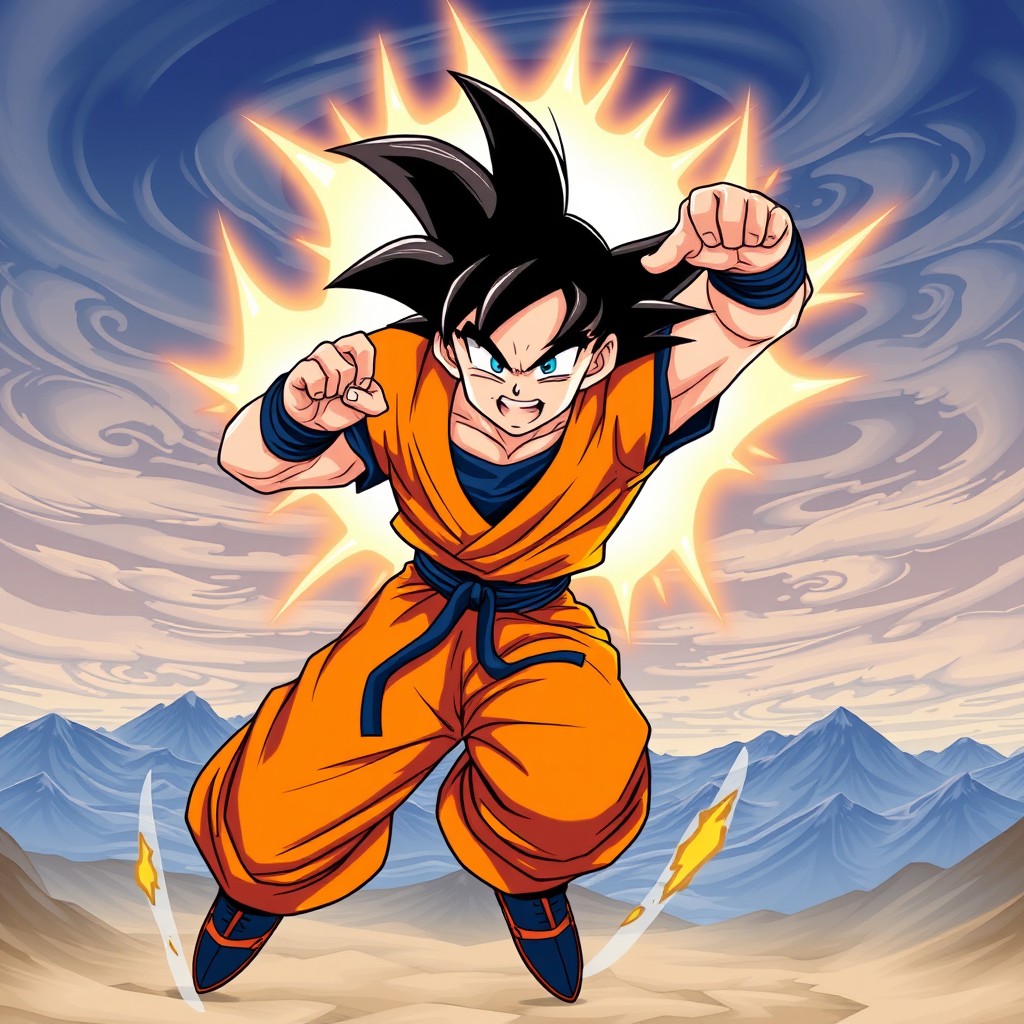 A dynamic and engaging illustration of Goku, the beloved character from Dragon Ball Z