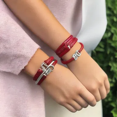 In a romantic film, the couple gifted each other personalized urethane bracelets as a symbol of their love and commitment.