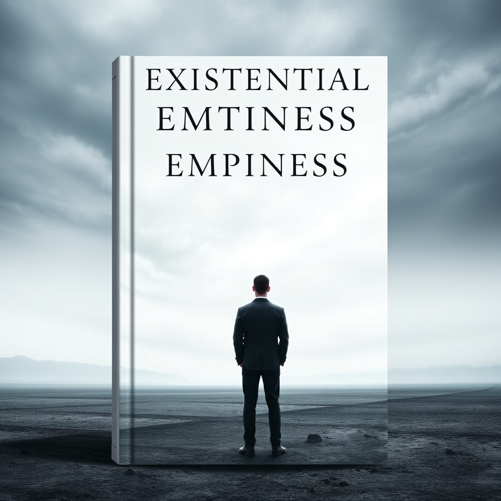 A visually striking book cover that encapsulates the theme of existential emptiness
