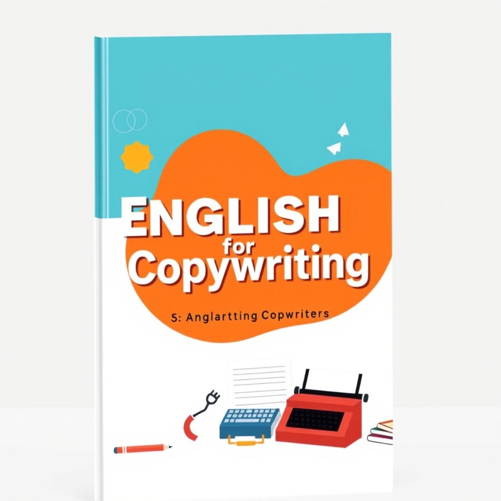 A book cover design for 'English for Copywriting', featuring a sleek and modern layout