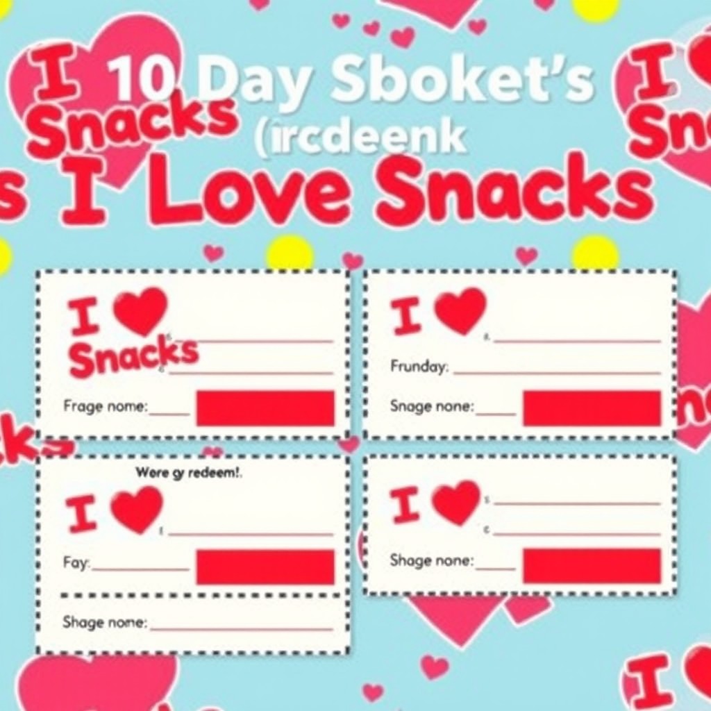 A 10-day coupon booklet design where 2 days are marked as redeemed