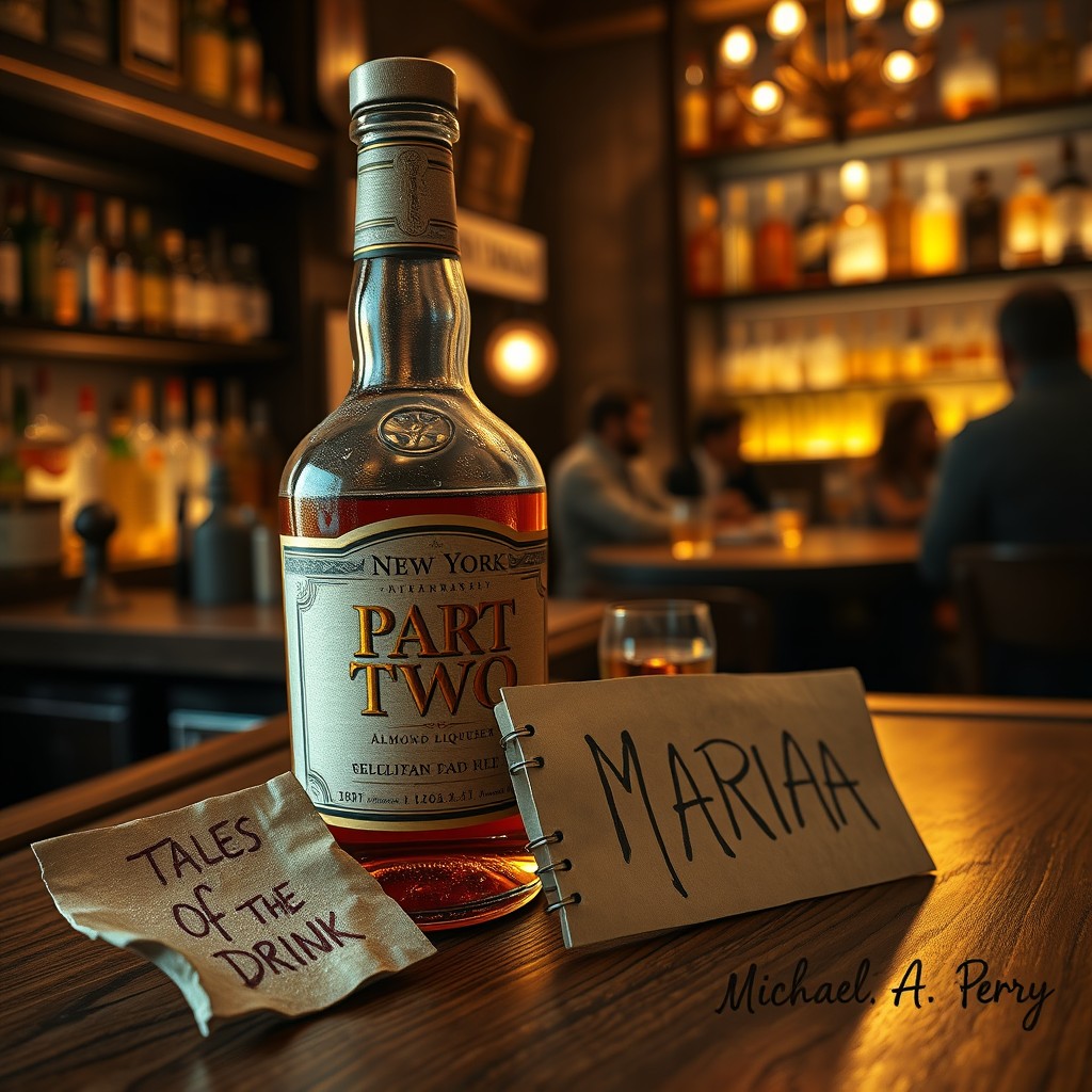 Hyper-realistic 3D book cover depicting a close-up of an Irish New York pub's wooden bar counter