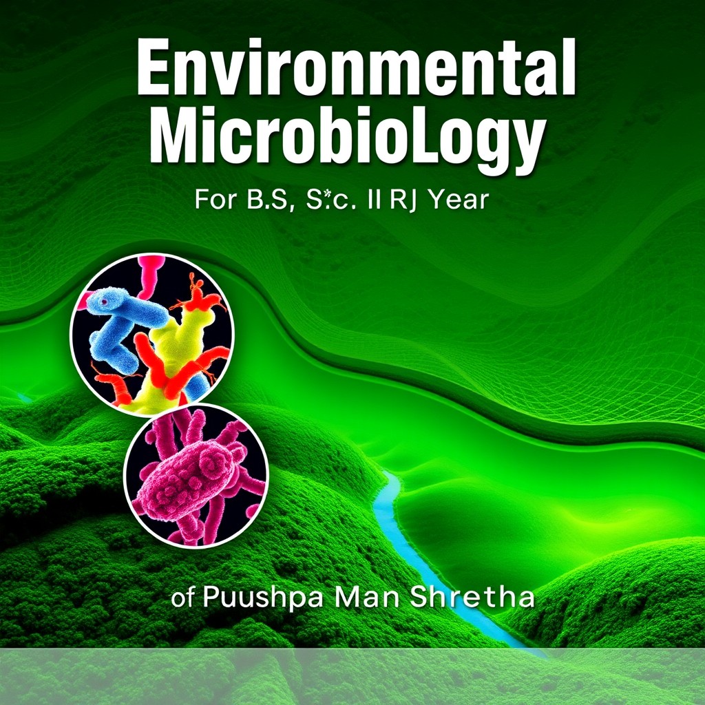 A captivating book cover design for 'Environmental Microbiology For B