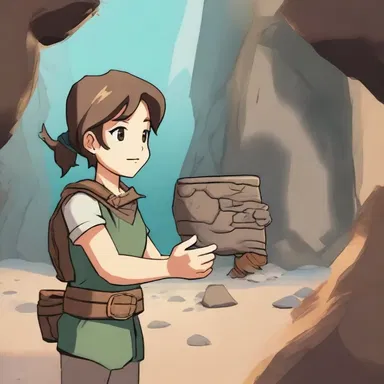 The protagonist found an ancient artifact, a plastron from an extinct turtle species, in a hidden cave.