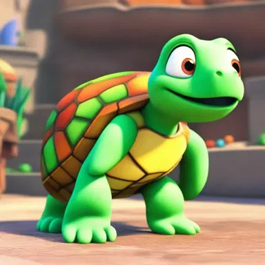 The animated movie showcased a fictional turtle with a colorful plastron, making it visually appealing.