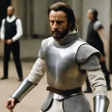 In the action movie, the fencer wore a plastron to protect his chest during the intense fight scenes.