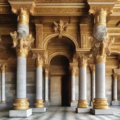 The grand entrance of the castle was adorned with intricate plastrons made of gold and silver.