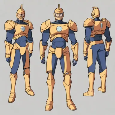 In the animated series, the protagonist's armor included a unique plastron design that symbolized their bravery.
