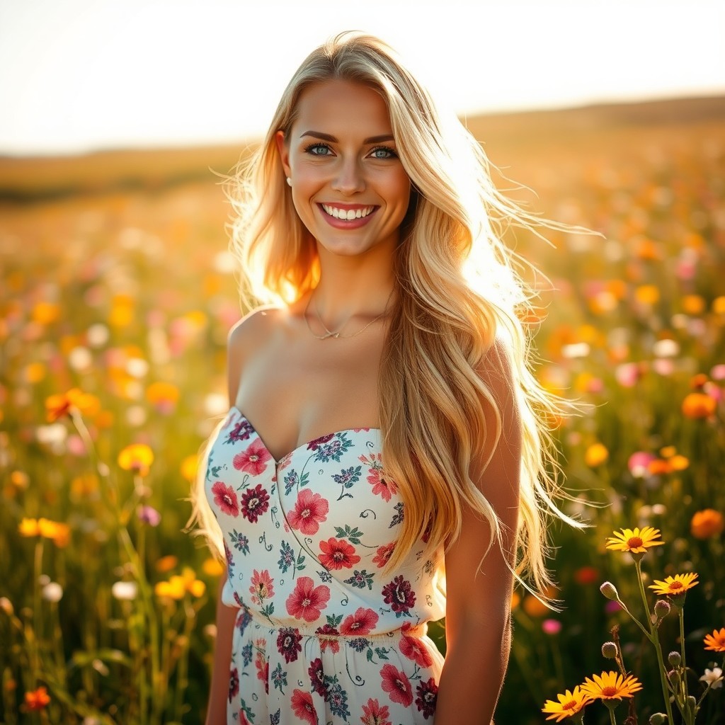 Stunning Summer Beauty in a Sunlit Meadow | Idyllic AI Images