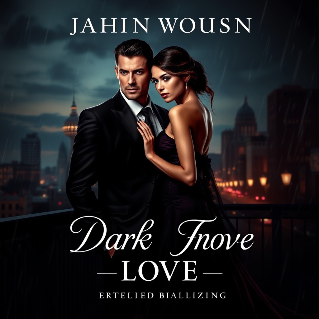 An enchanting book cover design that embodies the themes of dark romance, love, and mafia power