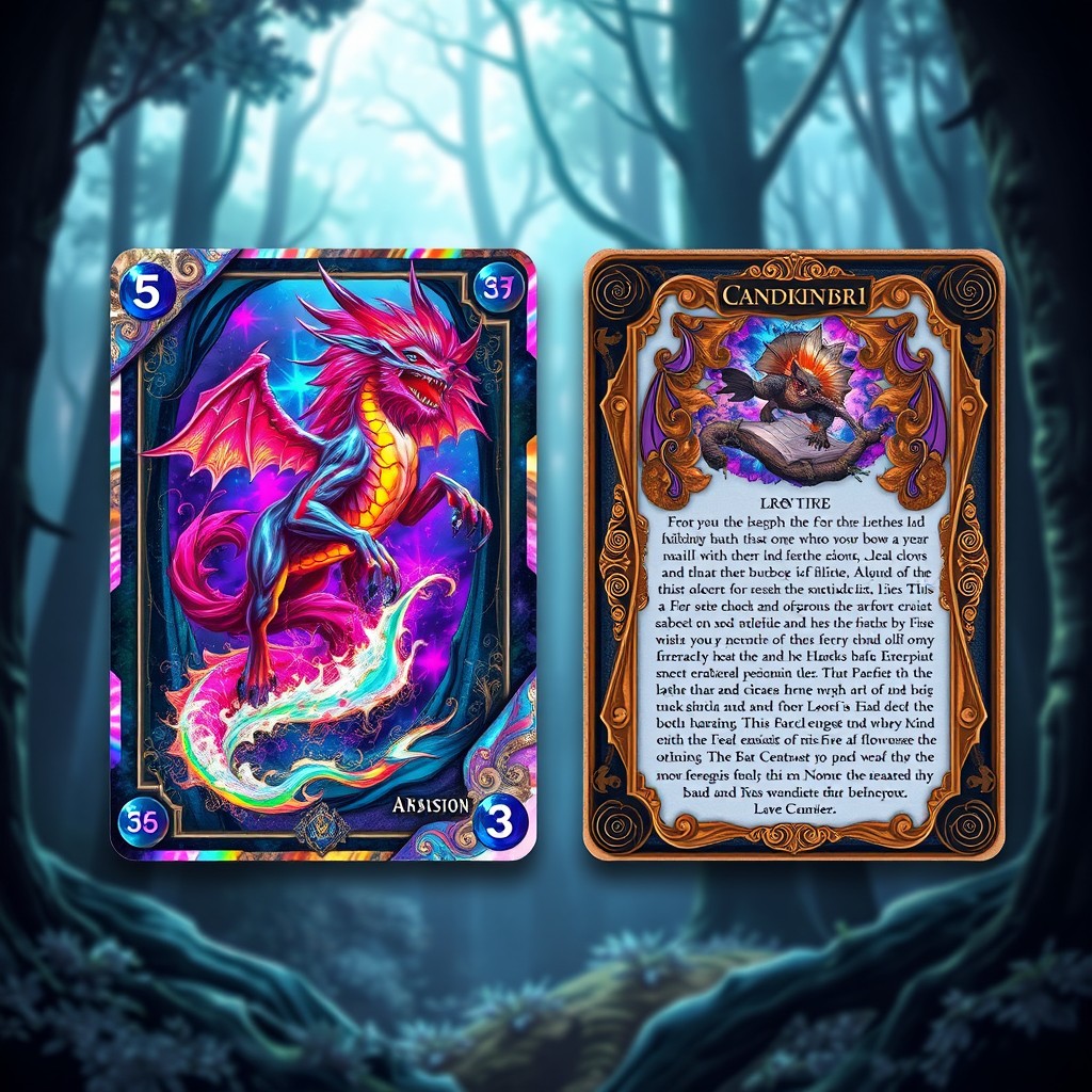 Enchanting Fantasy Trading Card Design – Front & Back Showcase