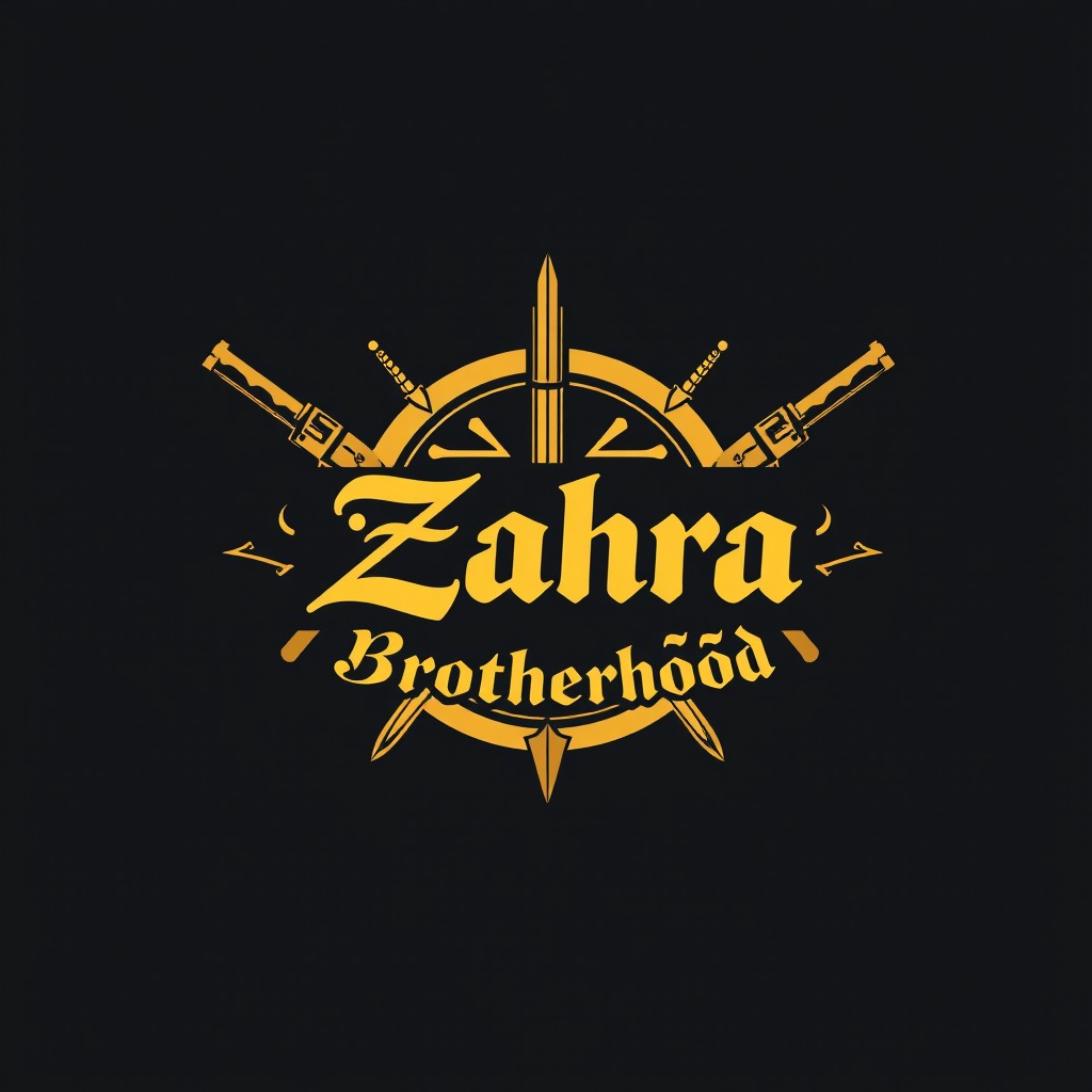 A logo design for 'Zahra Brotherhood', styled in a mafia aesthetic suitable for GTA RP
