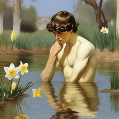 According to Greek mythology, Narcissus was an egomaniac who fell in love with his own reflection.