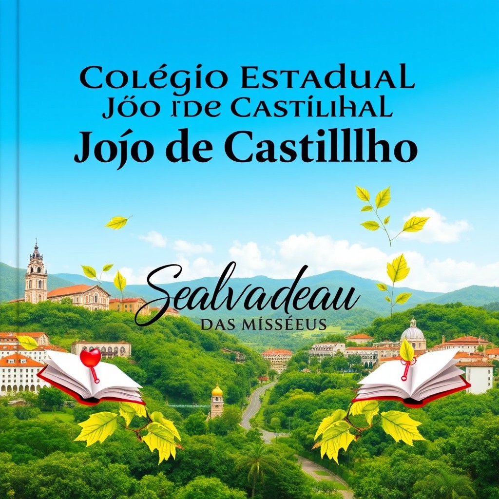 A vibrant and eye-catching book cover design featuring the text 'Colégio Estadual João de Castilho' prominently at the top in bold, modern typography