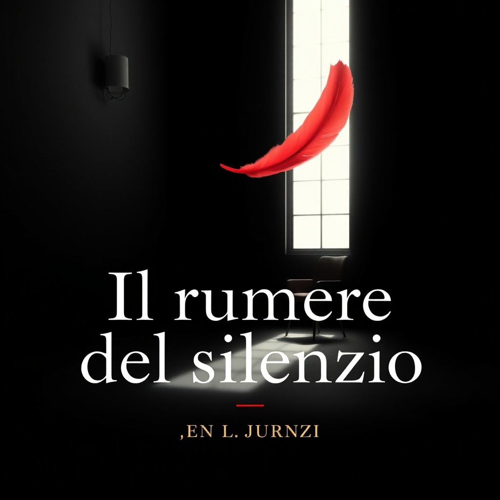 A symbolic book cover for a novel titled 'Il rumore del silenzio'