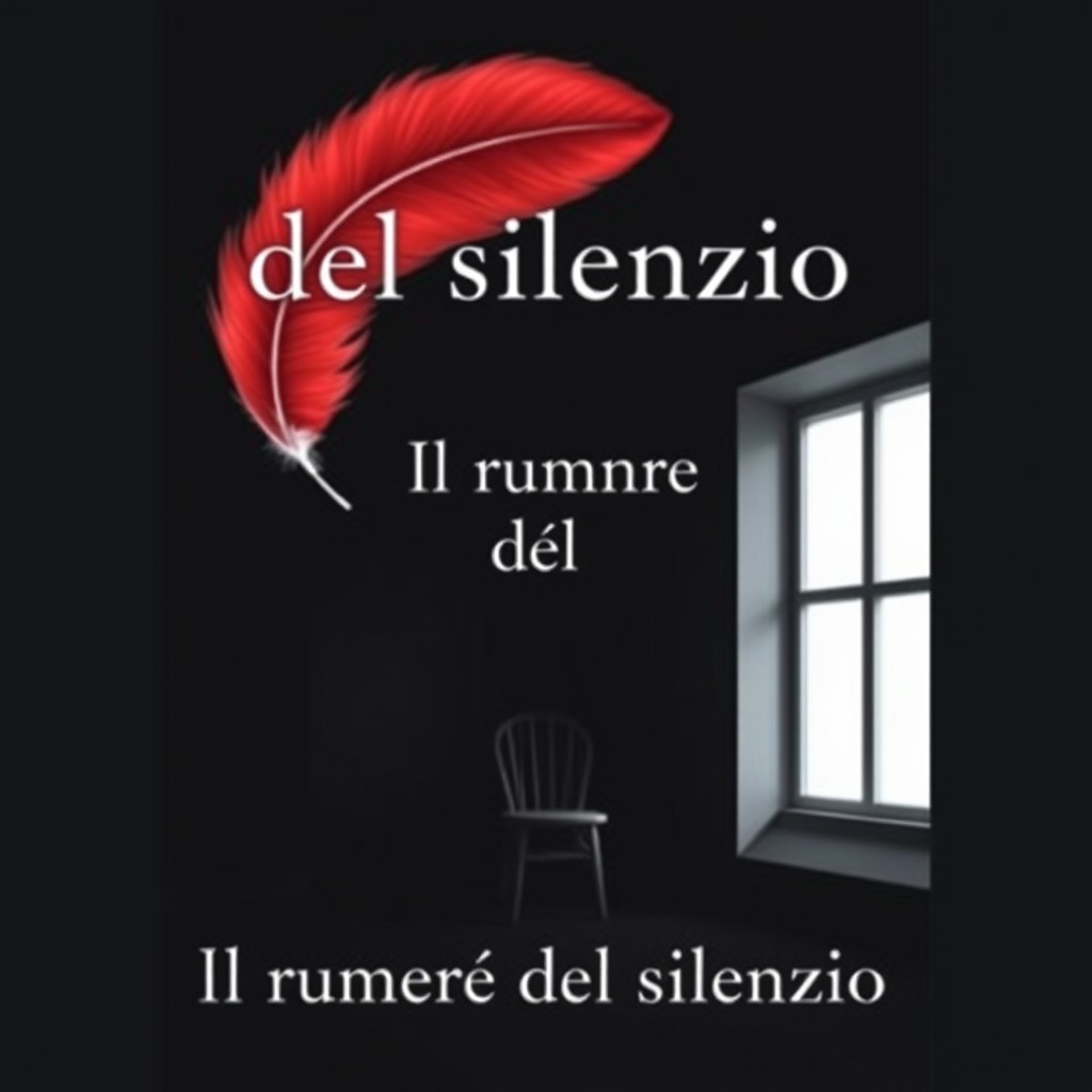 A symbolic book cover for a novel titled 'Il rumore del silenzio'