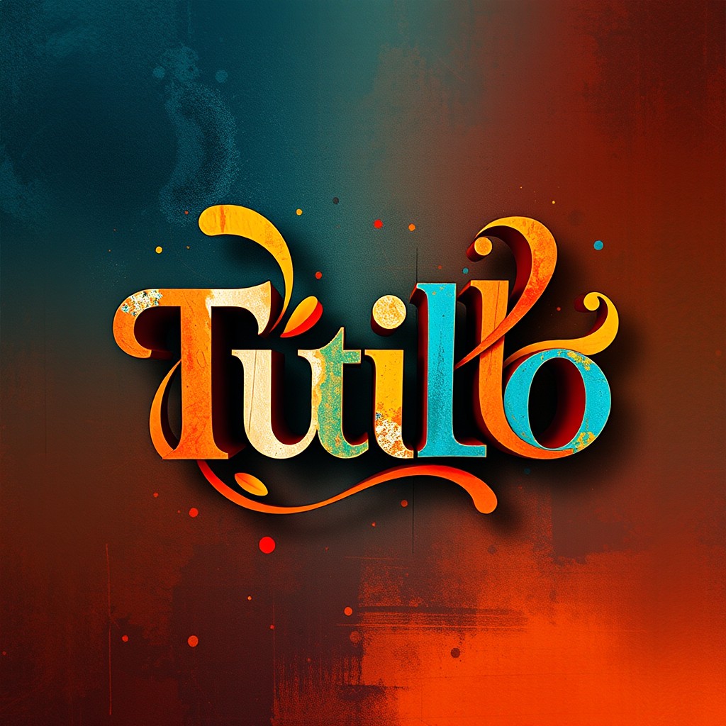 An abstract and visually stunning image featuring the word 'Título' in bold, artistic typography