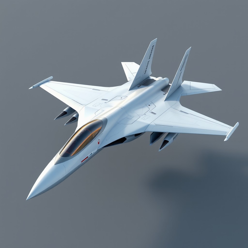 A futuristic fighter jet designed with characteristics of the NGAD and YF-23