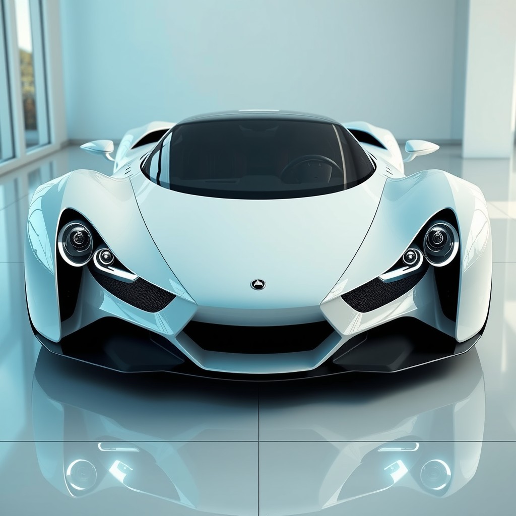 A stunning vision of the Mahindra Texon, a next-generation fully electric hypercar designed by Banerjee, presented in a striking hyper white finish