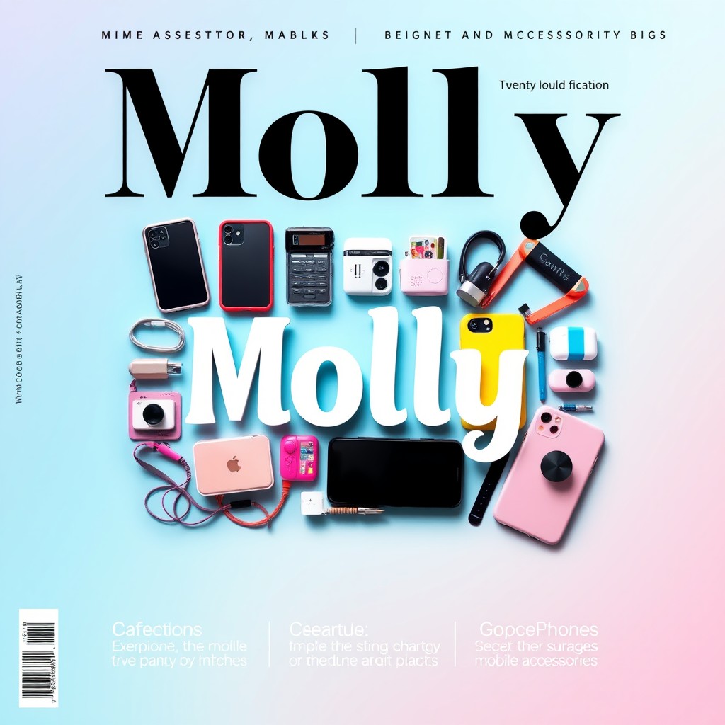 A stylish and modern magazine cover featuring the name 'Molly' prominently displayed