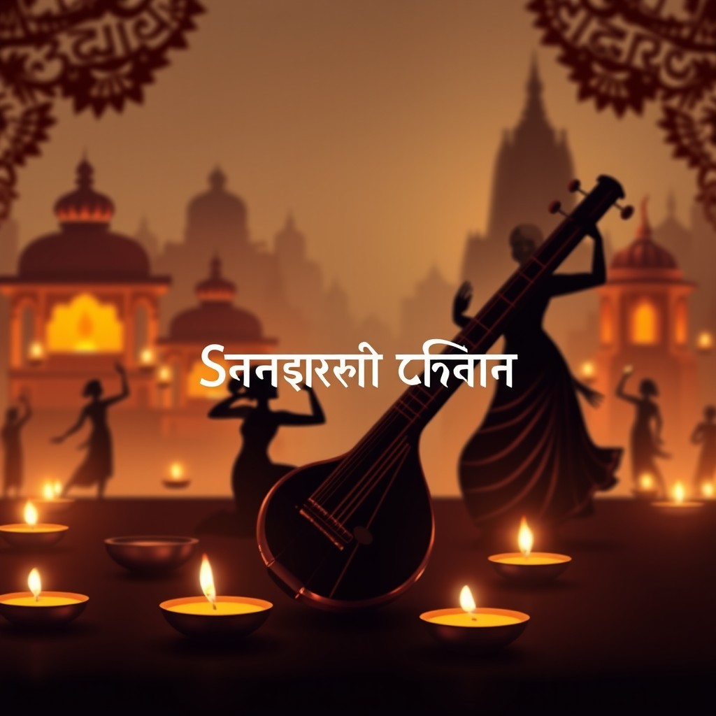 A serene and artistic YouTube banner featuring traditional Indian cultural elements