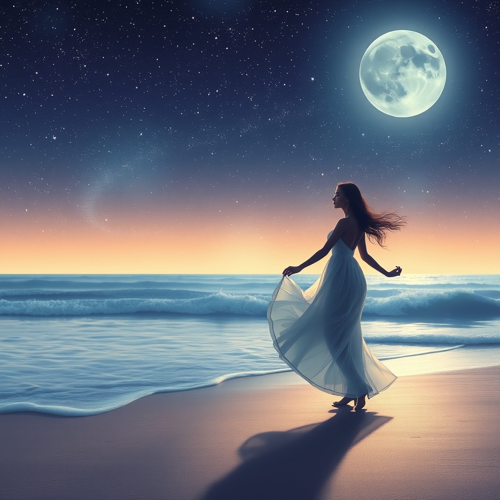 A serene and enchanting scene depicting a beautiful night sky filled with stars