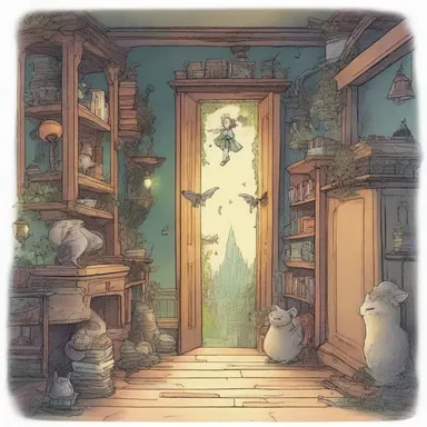 In the fantasy novel, the protagonist lives in a magical walk-up apartment filled with enchanted creatures and hidden passageways.