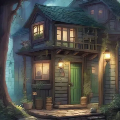 In the fantasy novel, the protagonist lives in a magical walk-up apartment filled with enchanted creatures and hidden passageways.