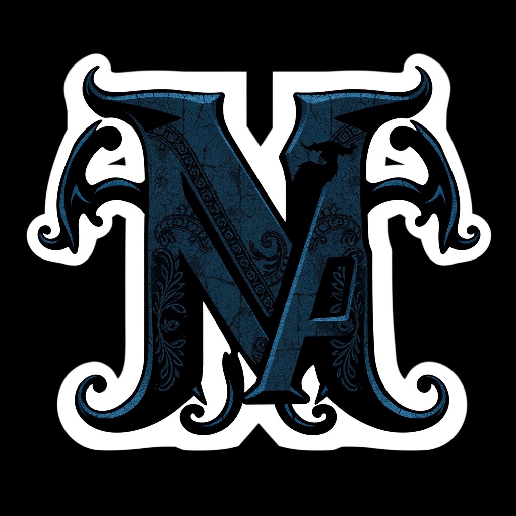 A creative logo featuring the letters 'N' and 'A' artistically intertwined and designed to evoke the Greek symbol of Hades