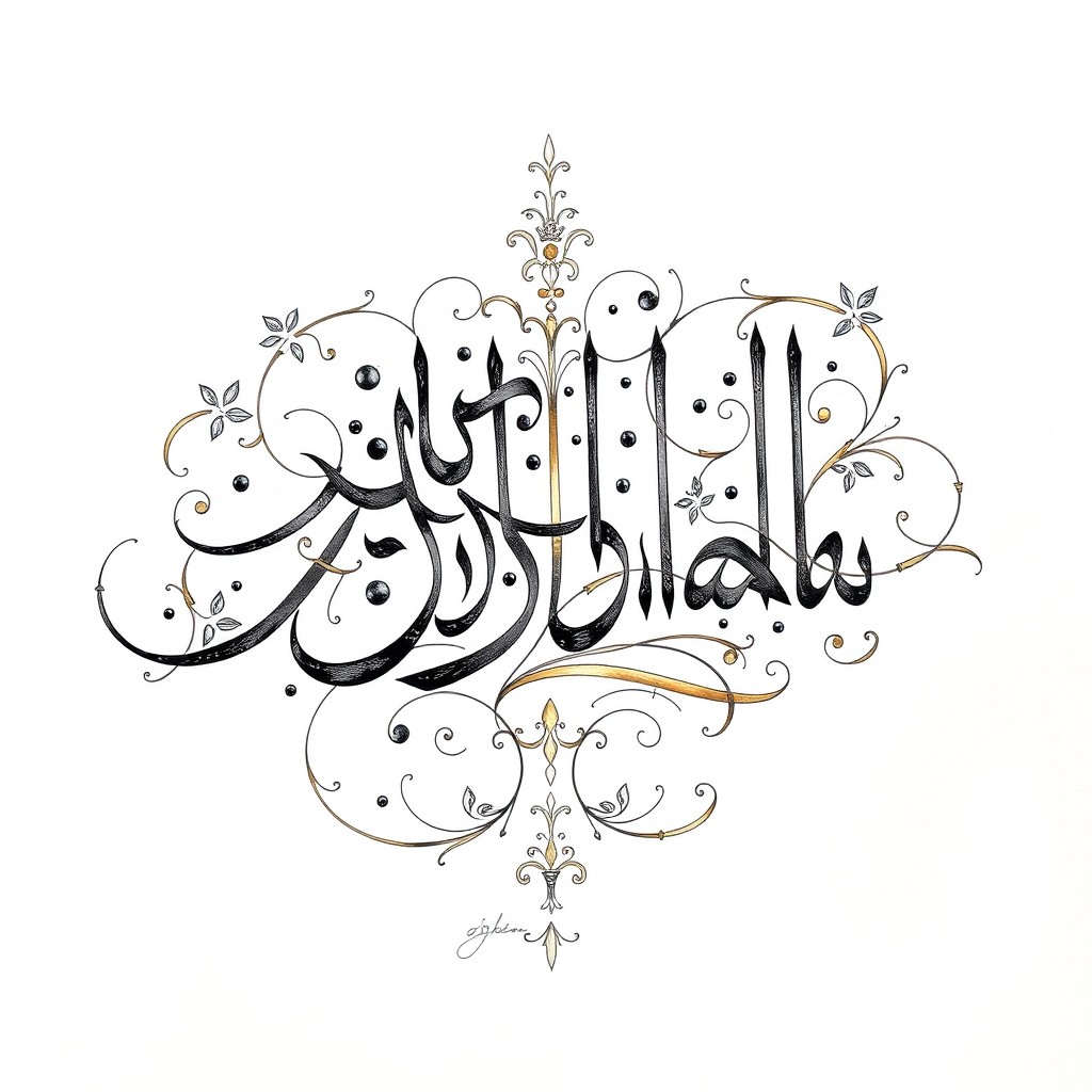 A beautiful miniature depicting intricate calligraphy with ornate details