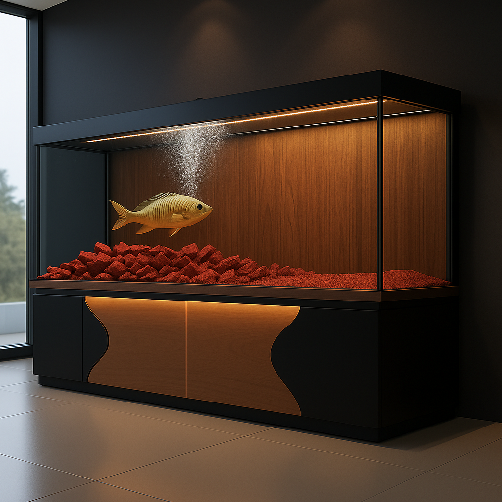 Stunning Modern Aquarium Design: Minimalist Setup with Vibrant Fish